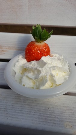 Red fresh strawberries in the field tastyの写真素材