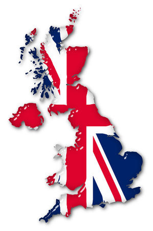 Great Britain Volume 3d Flag close up on a white background.の写真素材