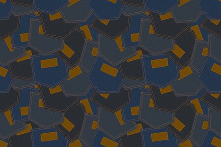 Texture Jeans pockets abstract seamless geometrical pattern background.