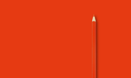 Stationery - New red pencils on a red background. It is isolated, the worker of paths is present.の写真素材