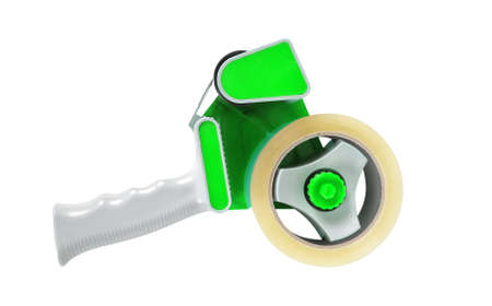 Stationery - Professional green tape dispenseron a white background. Isolatedの写真素材