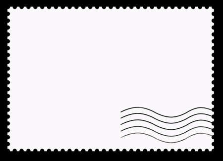 Postage stamps. Clear blank and stamping on a black background.の写真素材