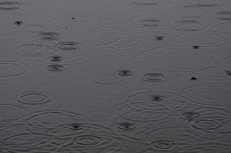 RAIN DROPS ON THE WATERの写真素材