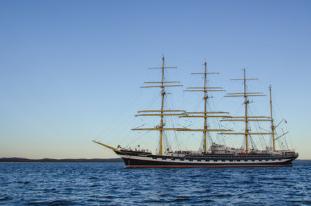 Sailing Kruzensztern - Pmeranian Bay - Visit sailing ship in Swinoujscieのeditorial素材
