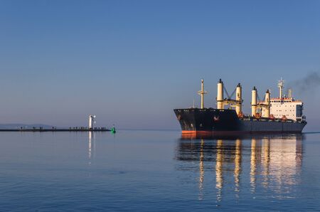 SWINOUJSCIE - BULK CARRIER IN THE OUTER HARBORの写真素材