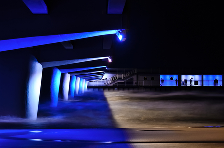 SEA COAST - Night walk around the pierの写真素材