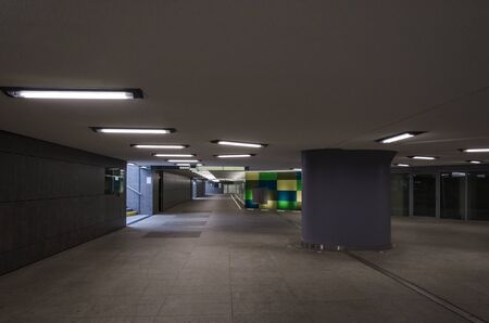 UNDERGROUND PASSAGE - City dwellers in a modern underground passageの写真素材