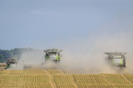 COMBINE HARVESTERS - Agricultural machinery on the field
