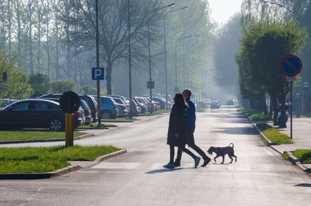 KOLOBRZEG, WEST POMERANIAN / POLAND - 2018: Residents of the city on a sunny dayのeditorial素材