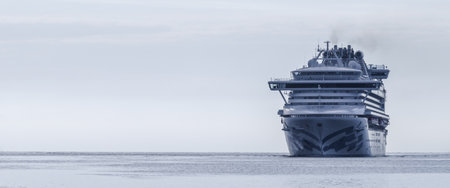 GDYNIA, POMERANIA REGION / POLAND - 2018: A cruise ship SAPPHIRE PRINCESS in a cruise on the seaのeditorial素材