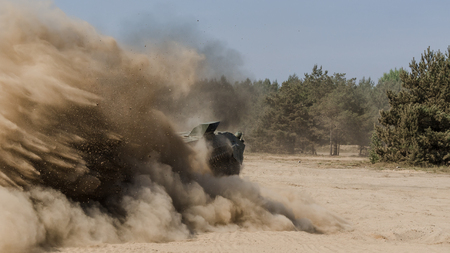 INFANTRY FIGHTING VEHICLE - Ride a military vehicle to the off-roadの写真素材
