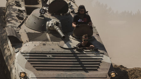 BORNE SULINOWO, WEST POMERANIAN / POLAND - 2018: Infantry Fighting Vehicle - Ride a military vehicle...