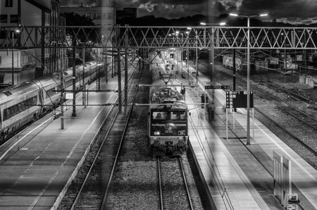 KOLOBRZEG, WEST POMERANIAN / POLAND - 2018: An express trains at the railway station