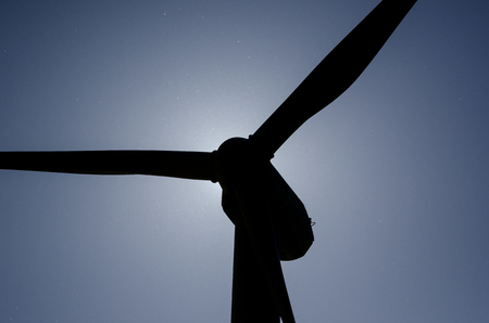 WIND TURBINE - Wind power station against the background of pure blue skyの写真素材