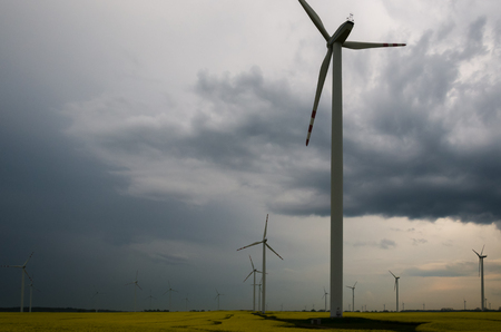 CLOUDS IN THE SKY - Stormy weather over wind farm