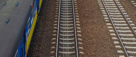 RAYLWAY ROUTE AND PASSENGER TRAIN - Modern highway of iron railways