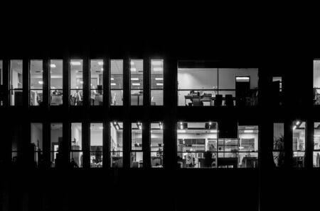 BUILDING AT NIGHT - Industrial city landscapeの写真素材