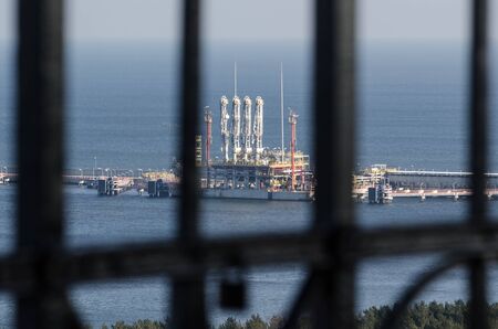 LNG TERMINAL - Unloading jetty for large tankersの写真素材