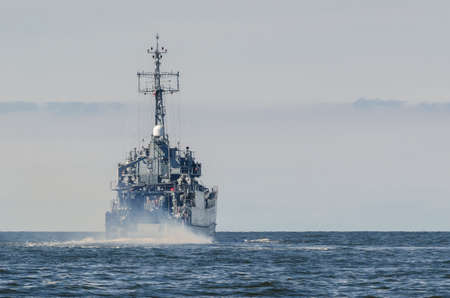 LANDING CRAFT - The warship is on patrol at sea