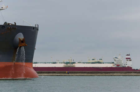 LNG TANKER - Ship moored at the gas terminal