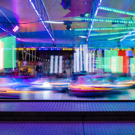 SZCZECIN; WEST POMERANIAN - POLAND - 2021: Bumper cars at an amusement park