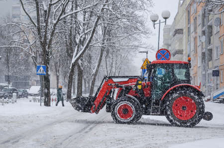 WINTER ATTACK - Traffic on the streets of a snow covered winter city