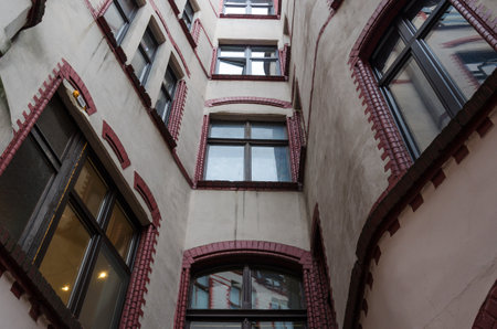 TENEMENT - Classic architecture of the old town in Poznanの写真素材