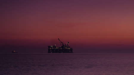 PIPE LAYER PLATFORM - Work at sea in the construction of a gas pipeline
