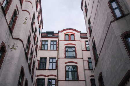 TENEMENT - Classic architecture of the old town in Poznanの写真素材