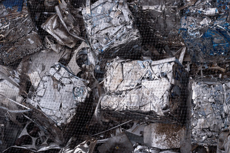 SCRAP METAL - Metal components recovered for recyclingの写真素材