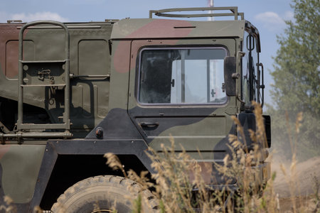 BORNE SULINOWO, WEST POMERANIAN - POLAND - 2022: Old truck at the shows of military enthusiastsのeditorial素材