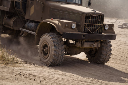 BORNE SULINOWO, WEST POMERANIAN - POLAND - 2022: Old Russian truck at the shows of military enthusiastsのeditorial素材
