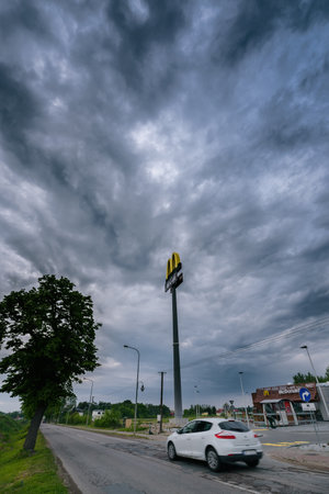 KOLOBRZEG, WEST POMERANIAN - POLAND - 2023: Cloudy day over the cityのeditorial素材
