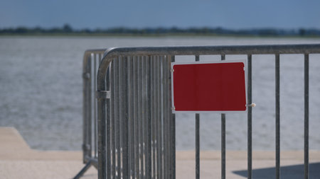 MOBILE BARRIERS - Protection of the area against entry by unauthorized personsの写真素材