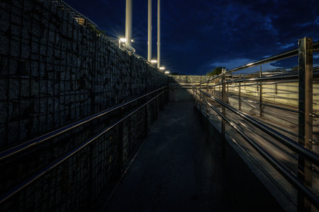 PUBLIC SPACE - Handrails on ramp for the disabledの写真素材