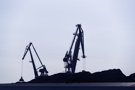 MARITIME TRANSPORT - Port crane at the coal terminalの写真素材