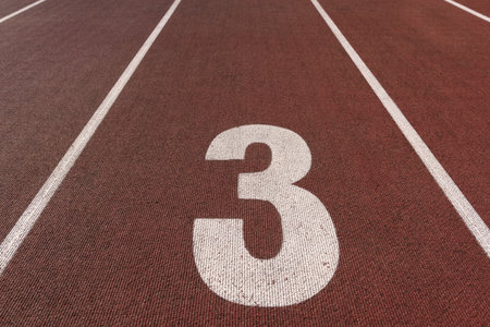 SPORTS FACILITIES - Running track at the athletics stadiumの写真素材