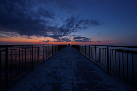 SUNSET - A holiday evening on the sea coast in Kolobrzegの写真素材