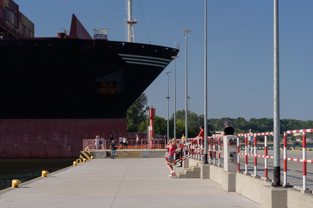 MARITIME TRANSPORT - A container ship sails to sea