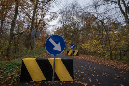 LOCAL ROAD - Barriers and markings for car traffic