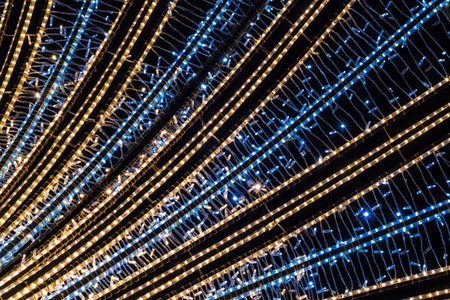 CHRISTMAS TIME ILLUMINATION - Colorful decorative lightingの写真素材