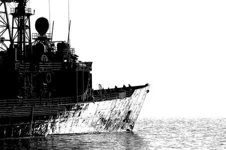 WARSHIP - A missile frigate of the Polish Navy sails out to seaの写真素材