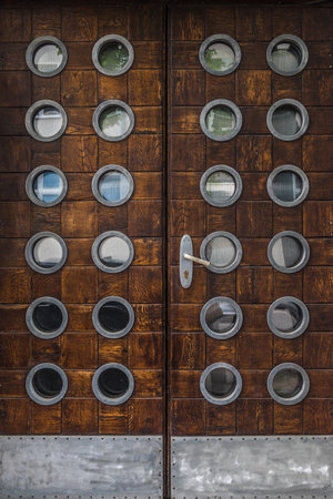 OLD STYLISH DOOR - An architectural element in the modernist style in Gdynia