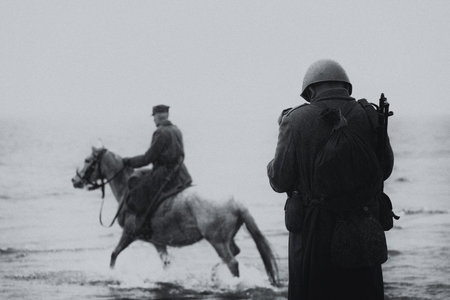 HISTORICAL RECONSTRUCTION - A soldier and cavalryman of the Second Polish Army during World War II...
