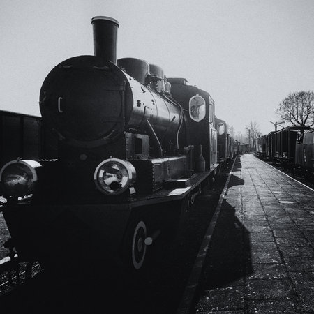 STEAM LOCOMOTIVE - Historic narrow gauge railway vehicleの写真素材