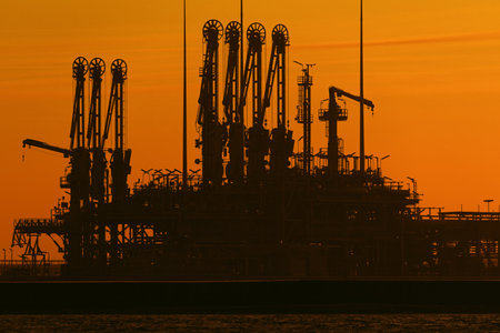 LNG TERMINAL - Unloading jetty for large gas tankersの写真素材