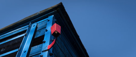 NARROW GAUGE RAILWAY - Antique wooden freight carsの写真素材