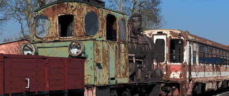 STEAM STEAM LOCOMOTIVE - Historic narrow gauge railway vehicleの写真素材
