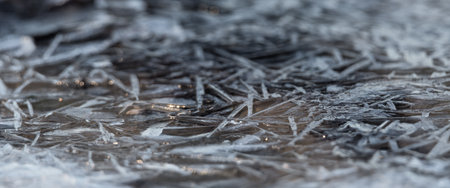 WINTER ICE - Abstract patterns of frozen waterの写真素材
