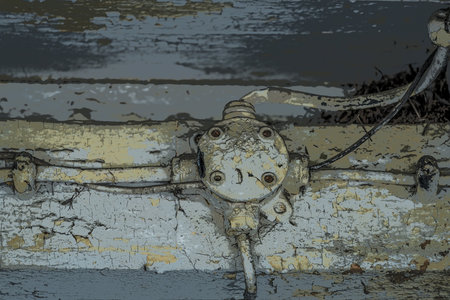 JUNCTION BOX - An antiquated surface electrical installation on a wooden building structure